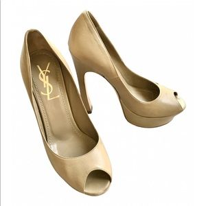 YSL Yves Saint Laurent Peep-toe Platform Pumps